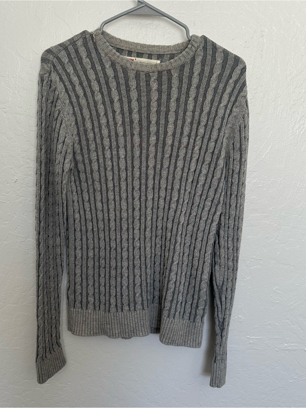 Levi Strauss & Co. Grey Cable Knit Crewneck Sweater - Medium